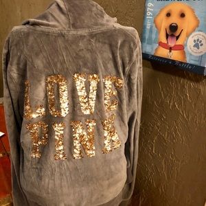 Victoria’s Secret PINK velour sequined hoodie